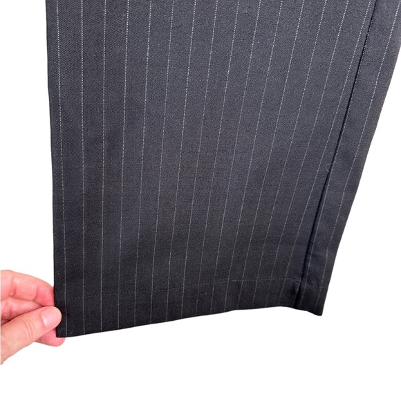Polo Jeans Co Ralph Lauren Wool Blend Pinstripe Y2K Cargo Pants black size 10 - Picture 9 of 10
